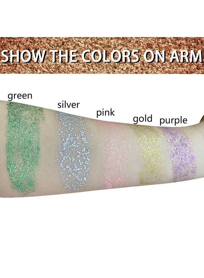 MEICOLY MEICOLY Gold Body Glitter Stick,Halloween Waterproof Face Glitter Gel,Chunky Glitter Face Paint,Mermaid Sequins Hair Glitter Makeup,Sparkle Body Glitter for Women,Festival Accessories Glitter  - Image 5
