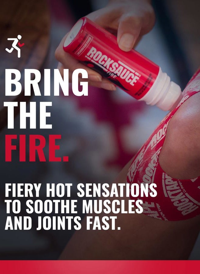 ROCKTAPE 1 RockSauce Fire Heated Roll On Pain Relief, Red, 3 ounce US - Image 2