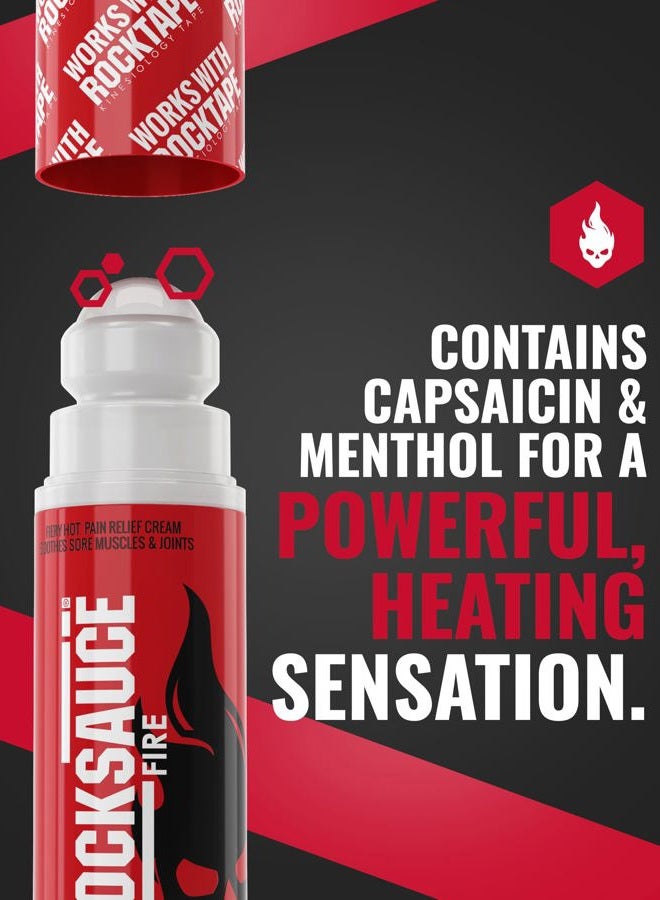 ROCKTAPE 1 RockSauce Fire Heated Roll On Pain Relief, Red, 3 ounce US - Image 3