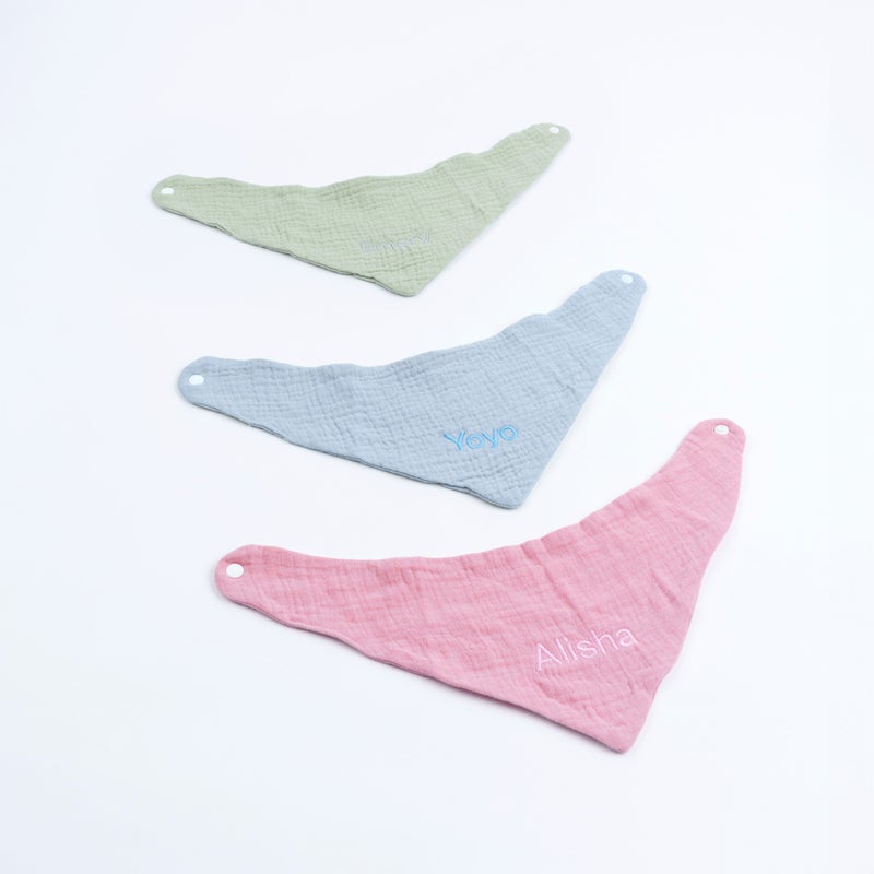 Lovingly Signed Personalized Muslin Bib - Pink - Image 1