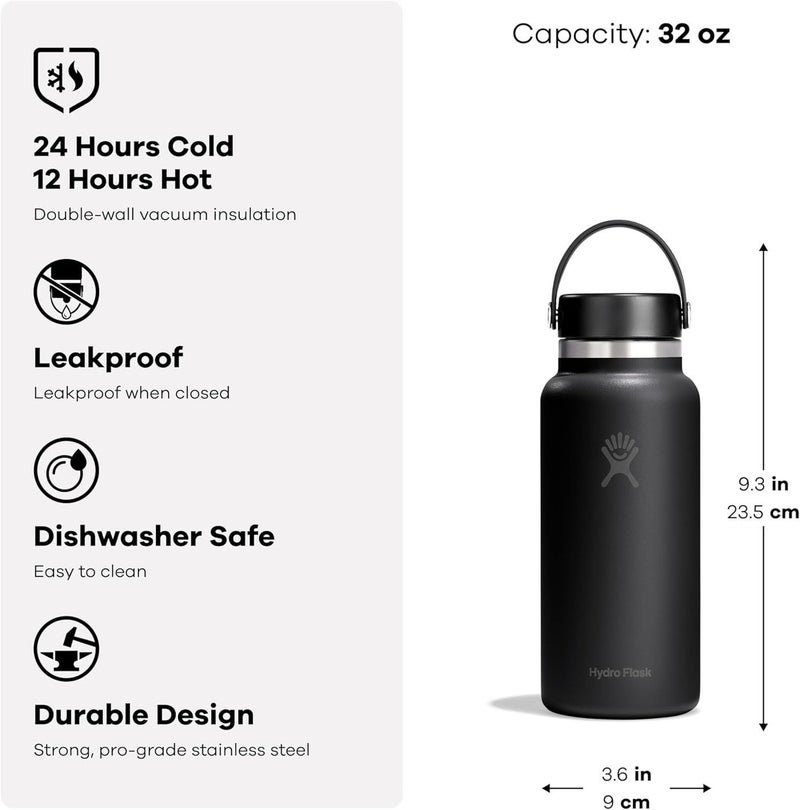 Hydro Flask Wide Mouth Insulated Bottle Harbor Blue, 950ml - Image 4
