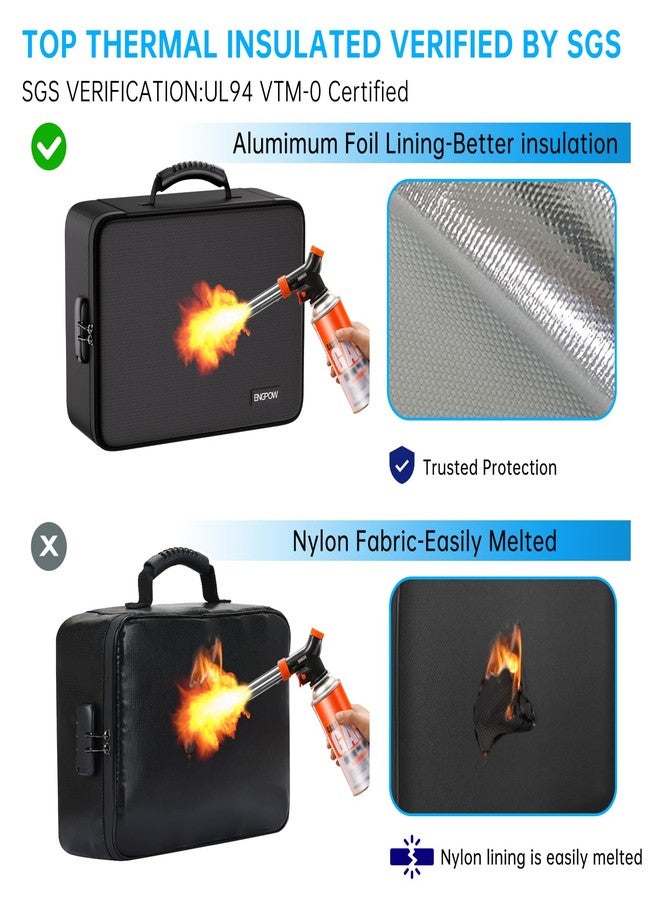 ENGPOW 5200℉ Soft Case Fireproof Document Box with Lock,Fireproof Box with 25 Colorful Pocket Accordion File Folder,Fireproof Water Resistant Safe File Organizer Storage for Important Documents - Image 2