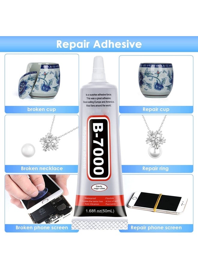 B-7000 15ML Multipurpose High Performance Industrial Glue Transparent Contact Adhesives Precision Tips for Clean Working (15ML / 0,51 oz) - Image 3