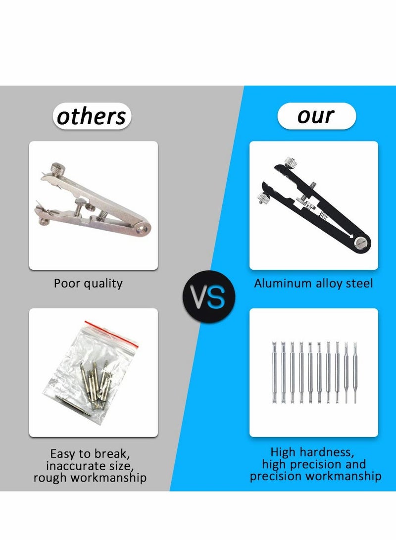 Watch Repair Kit - Spring Bar Plier Set with 10 Durable Tips & Tweezers for Easy Strap Removal - Image 3