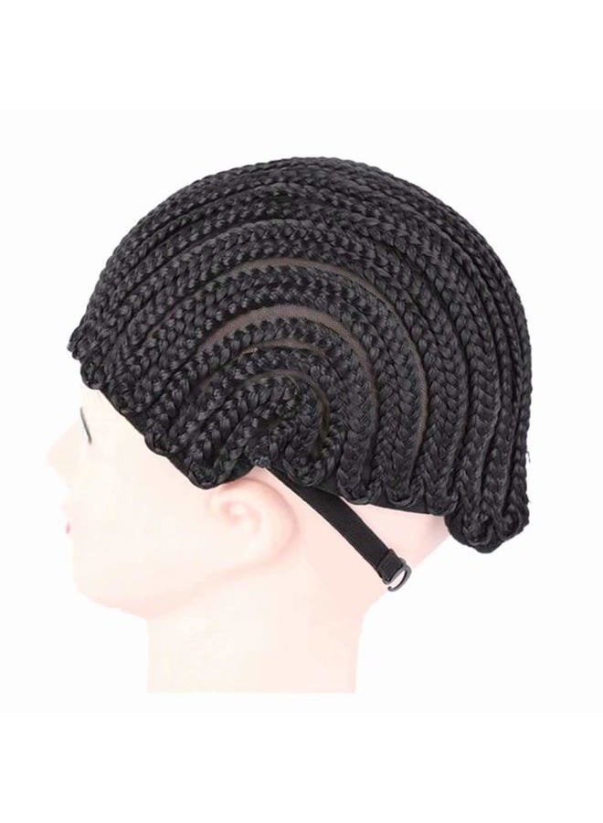 FEEL ME Adjustable Crochet Cornrow Wig Cap Synthetic Braided Cap with Adjustable Straps Breathable Crochet Caps with Combs for Braiding Hair Sew in Hair Weave Braided Wig Cap for Women - Image 5