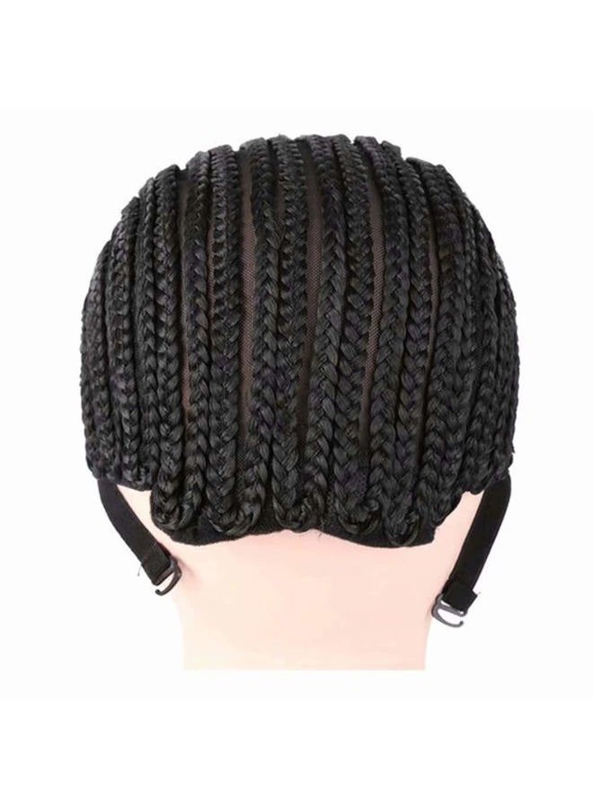 FEEL ME Adjustable Crochet Cornrow Wig Cap Synthetic Braided Cap with Adjustable Straps Breathable Crochet Caps with Combs for Braiding Hair Sew in Hair Weave Braided Wig Cap for Women - Image 3