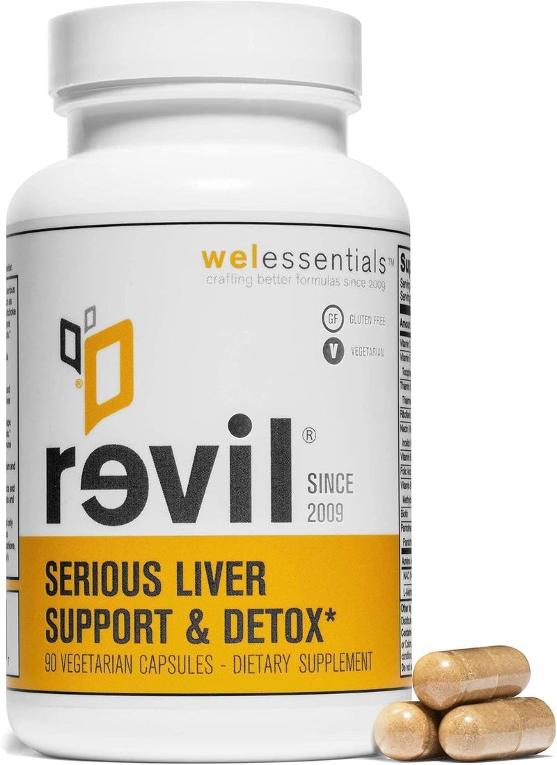 drinkwel Revil for Liver Health  Support  90 Vegetarian Capsules  with Milk Thistle NAC Artichoke Burdock Vitamin C  GlutenFree - Image 1