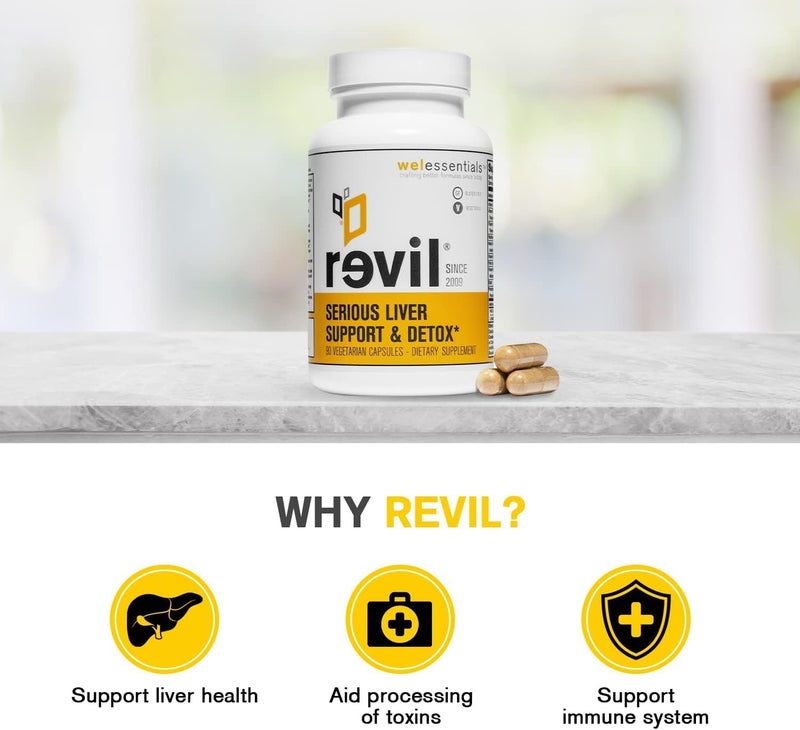 drinkwel Revil for Liver Health  Support  90 Vegetarian Capsules  with Milk Thistle NAC Artichoke Burdock Vitamin C  GlutenFree - Image 2