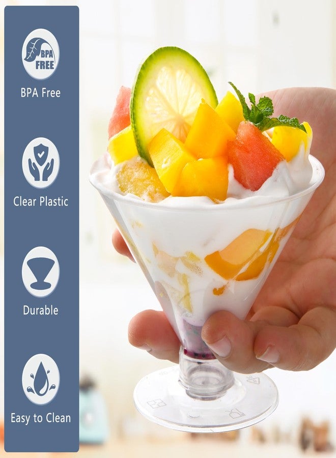 Belinlen 50 Count 5oz Plastic Martini Glasses for Parties, Disposable Martini Glasses, Mini Dessert Cups Cocktail Glasses for Wedding Party Bowl Wine Ice Cream(Clear Hard Plastic) - Image 4