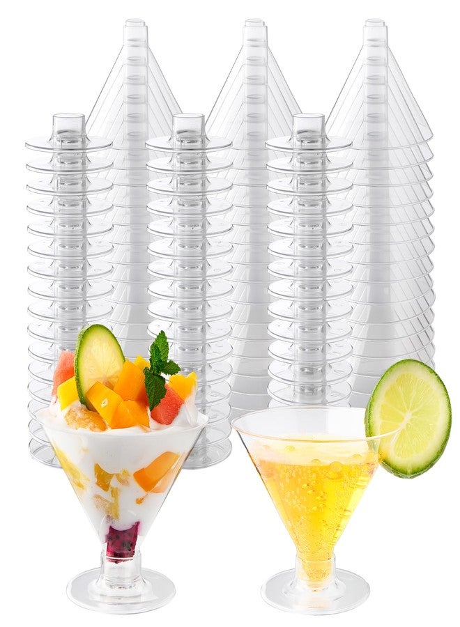 Belinlen 50 Count 5oz Plastic Martini Glasses for Parties, Disposable Martini Glasses, Mini Dessert Cups Cocktail Glasses for Wedding Party Bowl Wine Ice Cream(Clear Hard Plastic) - Image 3