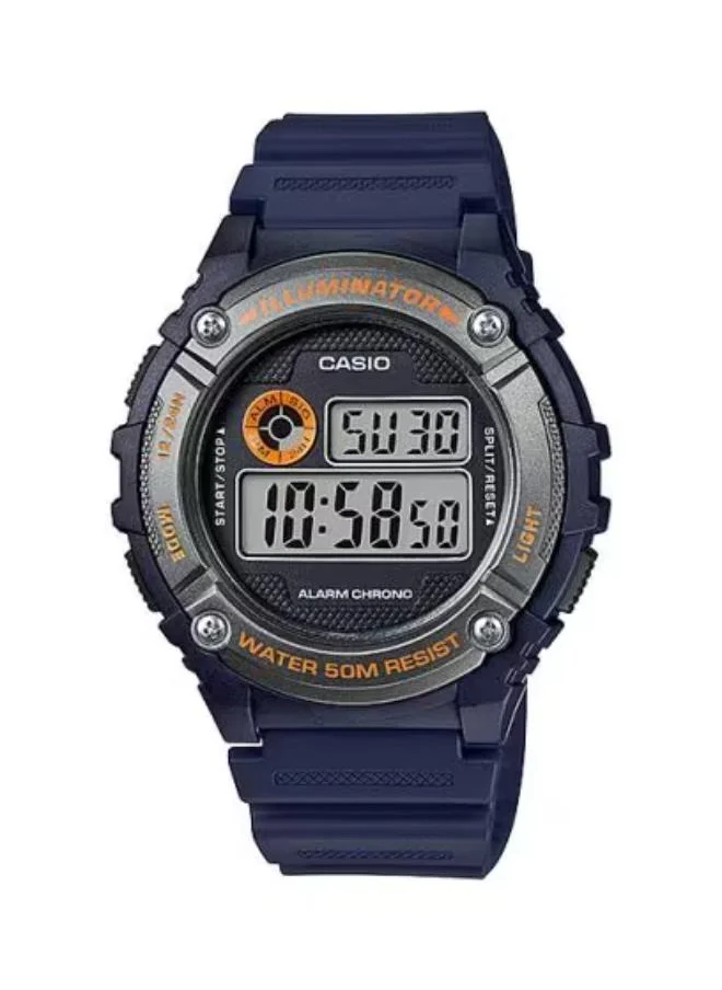 CASIO Men's Digital Display Watch With Blue Resin Strap - W-216H-2BVDF