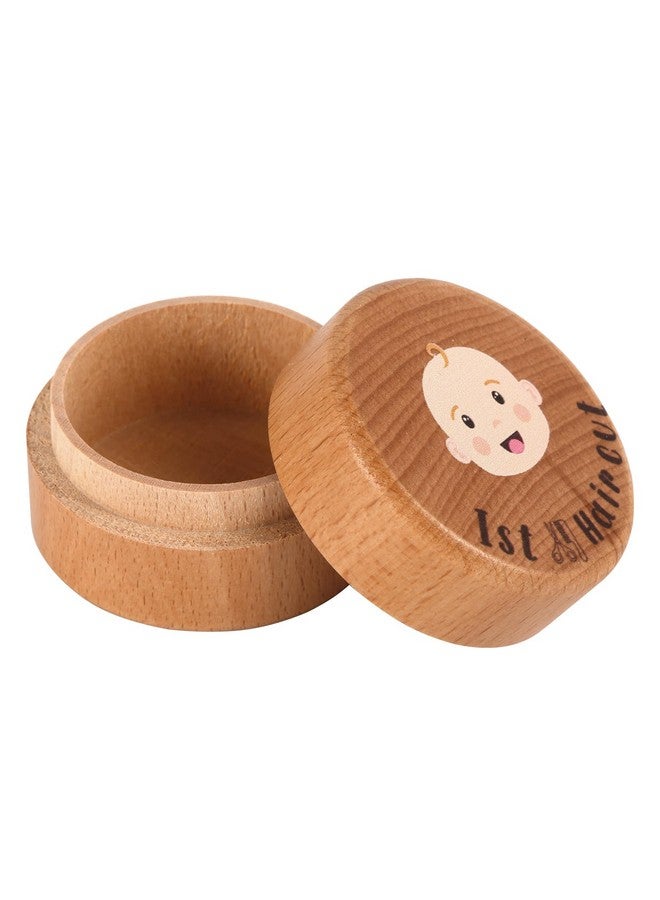 PEUTIER Baby's First Hair Keepsake Box, Wooden Fetal Hair Collection Box Cute Hair Keepsake Box Baby Keepsake Box for Baby Shower Birthday Gift - Image 1