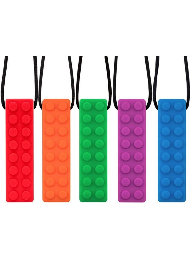 seeway Chew Necklace, Sensory Chew Necklace Bundle for Kids with Teething, ADHD, Autism, Biting Needs, Oral Motor Chewy Teether, Silicone Necklace Made from Food Grade Silicone Safety, for Boys&Girls(5 PCS) - Image 1