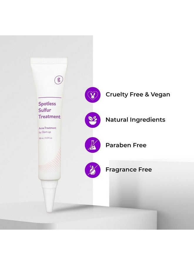 Glam Up Spotless 10% Sulfur Treatment Spot Serum For Fast Healing Pimples, Blemishes And Acne Breakouts, Overnight Acne Soothing15Ml, 0.5 Fl. Oz. [Made In The Us] - Image 3