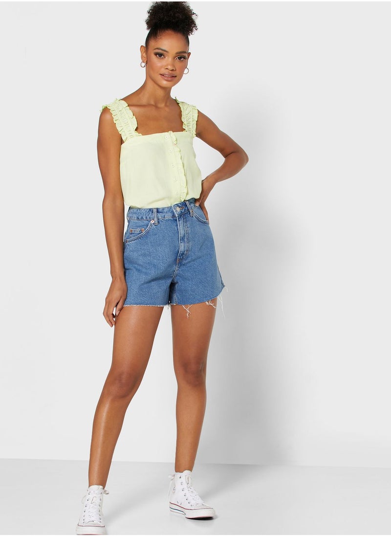 TOPSHOP Denim Mini Shorts  - Image 1