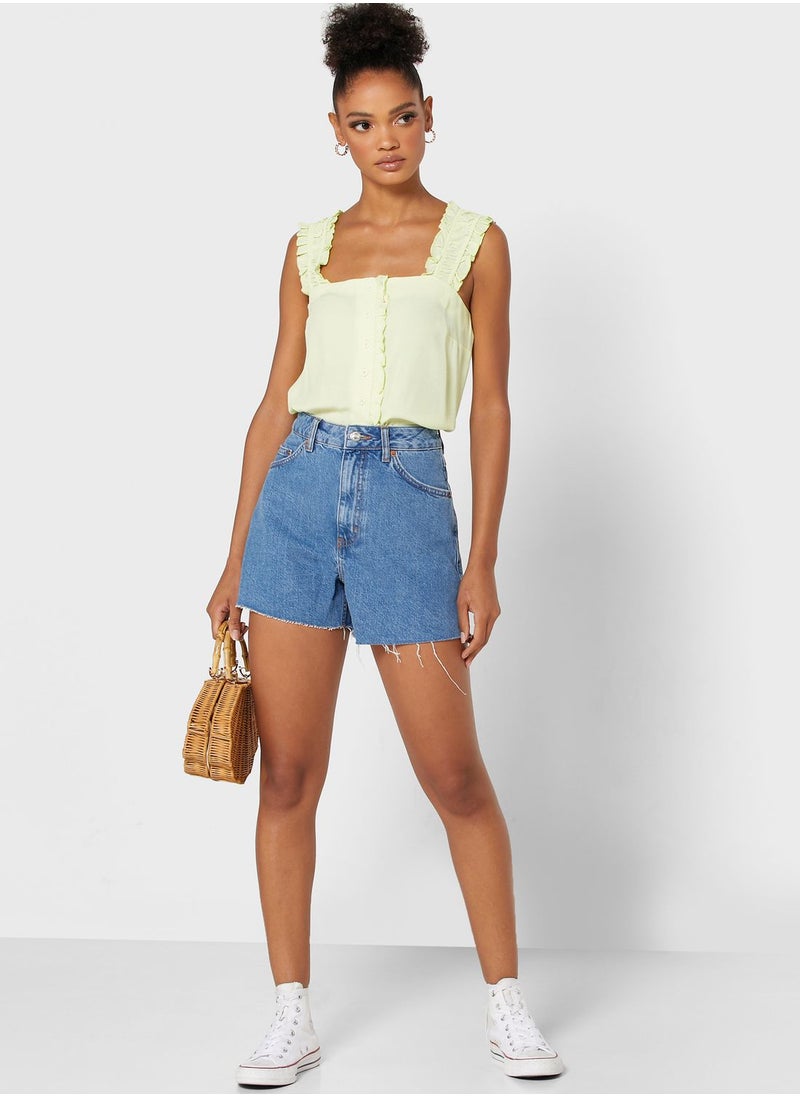 TOPSHOP Denim Mini Shorts  - Image 5