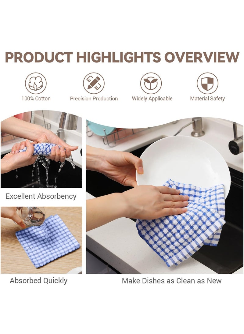 Cuken 12 Packs Kitchen Dishcloths 12 12 Inches 100 Cotton Kitchen Dish Cloths for Washing Dishes Scrubbing Wash Cloths Dish Towels Sets (Mix Color) - Image 4
