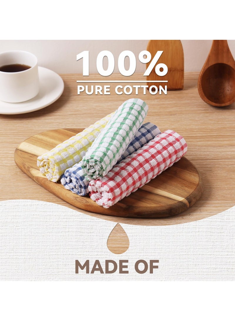 Cuken 12 Packs Kitchen Dishcloths 12 12 Inches 100 Cotton Kitchen Dish Cloths for Washing Dishes Scrubbing Wash Cloths Dish Towels Sets (Mix Color) - Image 3
