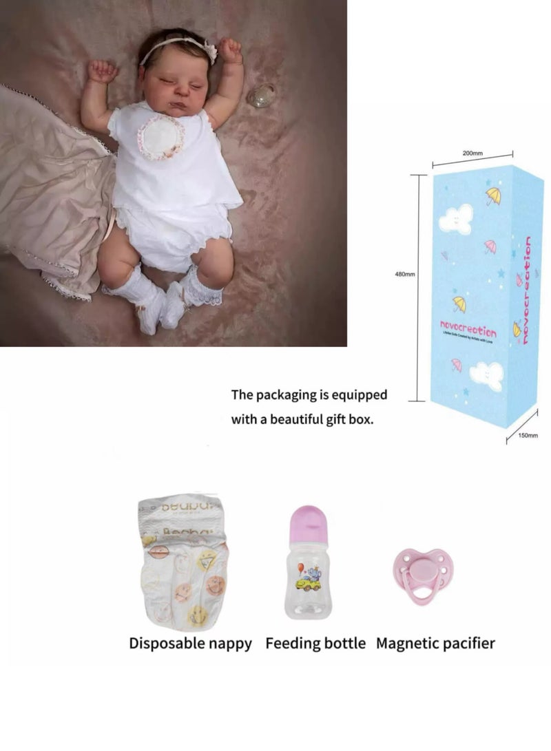 CUNUUDOOL 49cm Realistic Doll, Handcrafted With Exquisite Painting, Featuring 3d Skin Texture And Realistic Details. This High-Quality Realistic Doll Is Suitable For Both Children's Toys And Adult Collectors. - Image 4