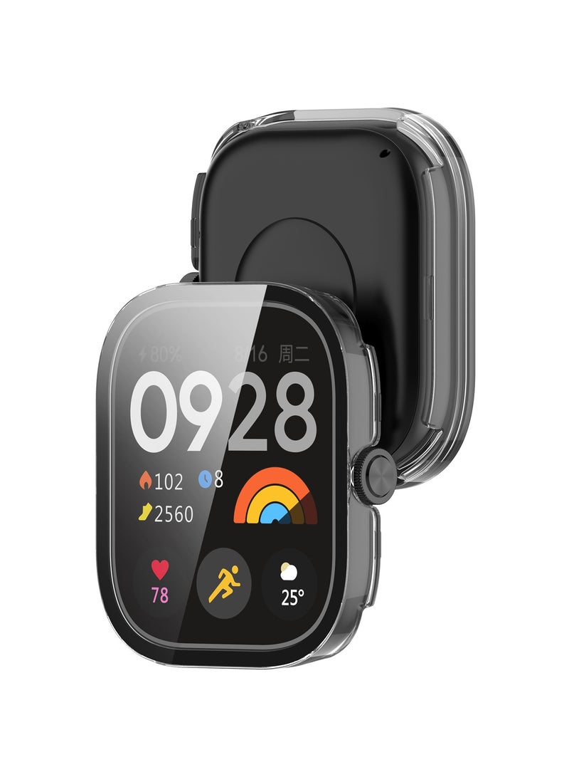 Glass Case Compatible with Xiaomi Redmi Watch 4 Smartwatch Case Accessories, All Around Hard PC Scratched Resistant Full Protective Cover for Redmi Watch 4,Clear - Image 2