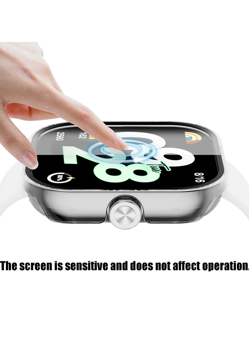 Glass Case Compatible with Xiaomi Redmi Watch 4 Smartwatch Case Accessories, All Around Hard PC Scratched Resistant Full Protective Cover for Redmi Watch 4,Clear - Image 4