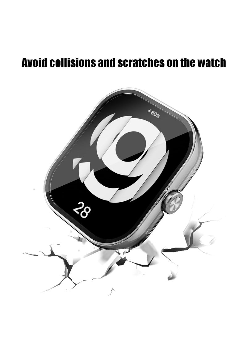 Glass Case Compatible with Xiaomi Redmi Watch 4 Smartwatch Case Accessories, All Around Hard PC Scratched Resistant Full Protective Cover for Redmi Watch 4,Clear - Image 5