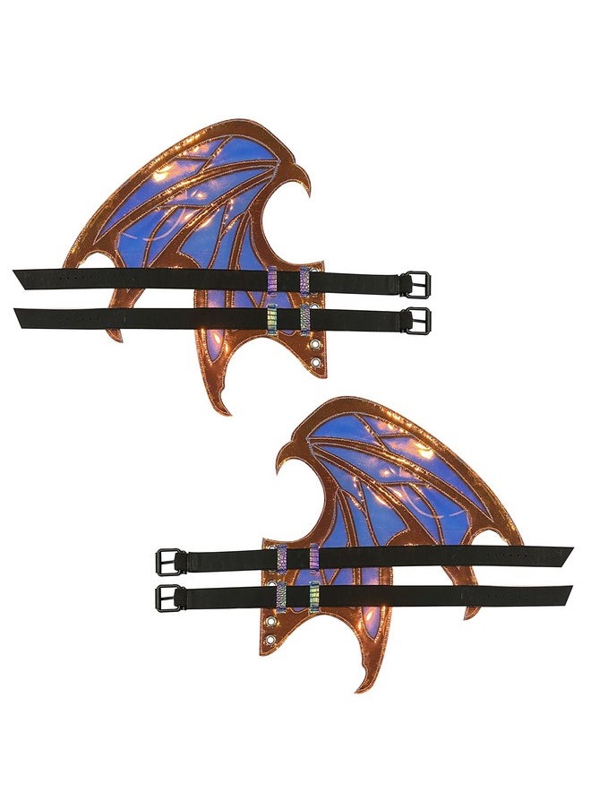 Neva Nude Neva Nude Large Iridescent Drogon Dragon Boot Leg Wing | Handcrafted Costume Wings for Calf or Boots | Strapped or Laced on for Raves and Festivals  - Image 5