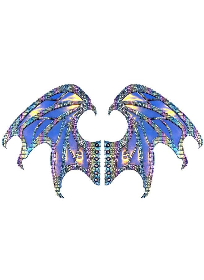 Neva Nude Neva Nude Large Iridescent Drogon Dragon Boot Leg Wing | Handcrafted Costume Wings for Calf or Boots | Strapped or Laced on for Raves and Festivals  - Image 2