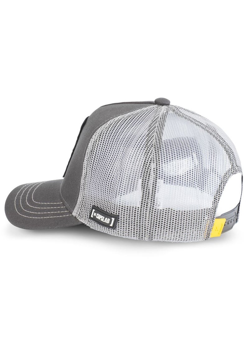 [ X ] Capslab - One Piece Straw Hat Unisex Adult Trucker Cap Grey - Image 1