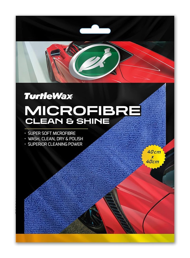 TurtleWax منشفة ميكروفايبر تيرتل واكس للتنظيف والتلميع 40 سم × 40 سم، 400 جرام لكل متر مربع - Image 1