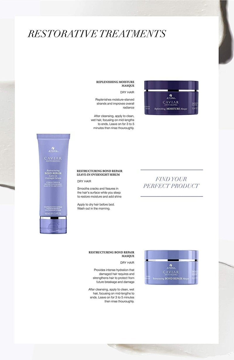 Alterna Caviar Anti-Aging Restructuring Bond Repair Leave-in Overnight Serum, 3.4-Ounce (2-Pack) - Image 5