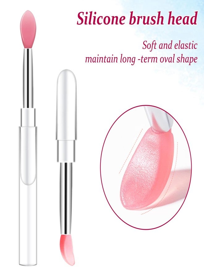 Skrfren 10Pcs Silicone Lip Brushes Tool, Reusable Lip Balm Applicator Lipstick Applicator Brushes with Caps Eyeshadow Lips Brush for Lipsticks, Lips Gloss and Other Cream Makeup Produts - Image 5