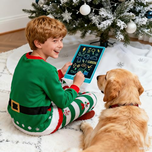 EooCoo LCD Writing Tablet for Kids, 10 Inch Colorful Doodle Board Drawing Pad, Learning Toys for Toddlers, No Mess Sketch Pads Coloring Books for Travel, Stocking Stuffers for Girls 3-12 Years - Image 2