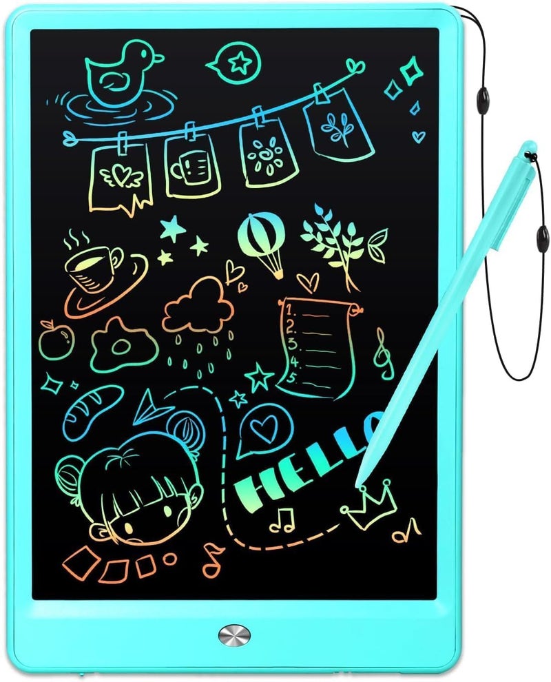 EooCoo LCD Writing Tablet for Kids, 10 Inch Colorful Doodle Board Drawing Pad, Learning Toys for Toddlers, No Mess Sketch Pads Coloring Books for Travel, Stocking Stuffers for Girls 3-12 Years - Image 1