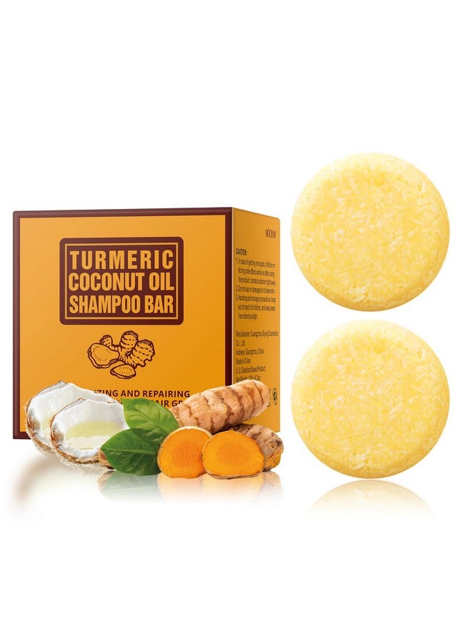 YAFUSIPE 2 Pack Ginger Hair Regrowth Shampoo Bar, Turmeric Bar Soap Shampoo for Hair Growth, Shampoo Bar Solid Ginger Shampoo Bars Ginger Soap Bars 4.23OZ/120g - Image 1