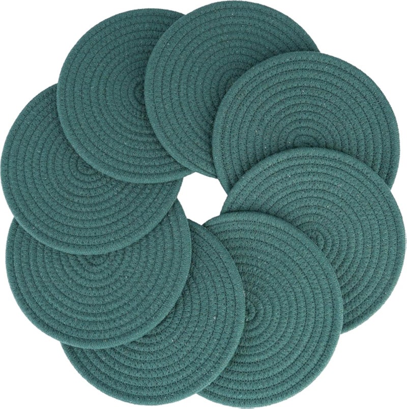 8Inch Trivets Set Pot Holders Set Coasters for Countertops Hot Mats Hot Pads 8 Inch Cotton Potholders for Kitchen Ideal for Hot Dishes, Pots, Pans, Teapots, Bowl and Plates 8 pcs