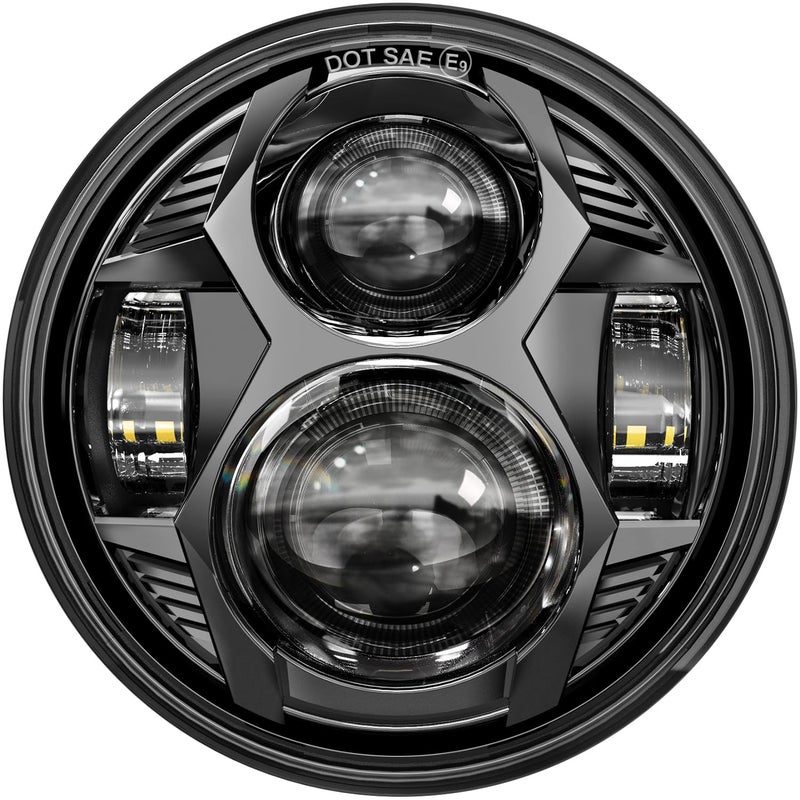 575 Inch Round Led Headlight 51W 534 Headlight Compatible with Harley Dyna Sportster Iron 883 Street Rod Street Bob Softail Deuce Custom Super Wide Glide Motorcycle Black