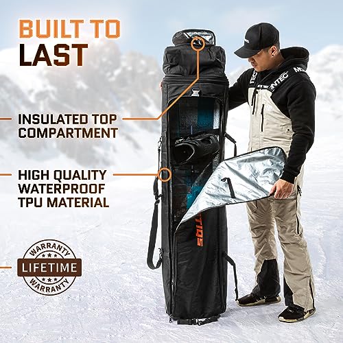 ACELETIQS Snowboard Bag with Wheels | Store all your Snowboarding Gear | Snowboard Bag for Air Travel | Waterproof Design | Fully Adjustable fit 150cm-170cm | Rollup Design for Ultimate Portable Storage - Image 2