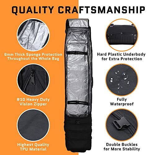 ACELETIQS Snowboard Bag with Wheels | Store all your Snowboarding Gear | Snowboard Bag for Air Travel | Waterproof Design | Fully Adjustable fit 150cm-170cm | Rollup Design for Ultimate Portable Storage - Image 4