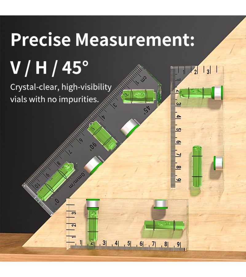 Mini Acrylic Level 3 Magnet Transparent Horizontal Ruler 3.74 Inch - Image 3