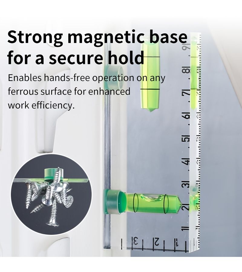 Mini Acrylic Level 3 Magnet Transparent Horizontal Ruler 3.74 Inch - Image 5