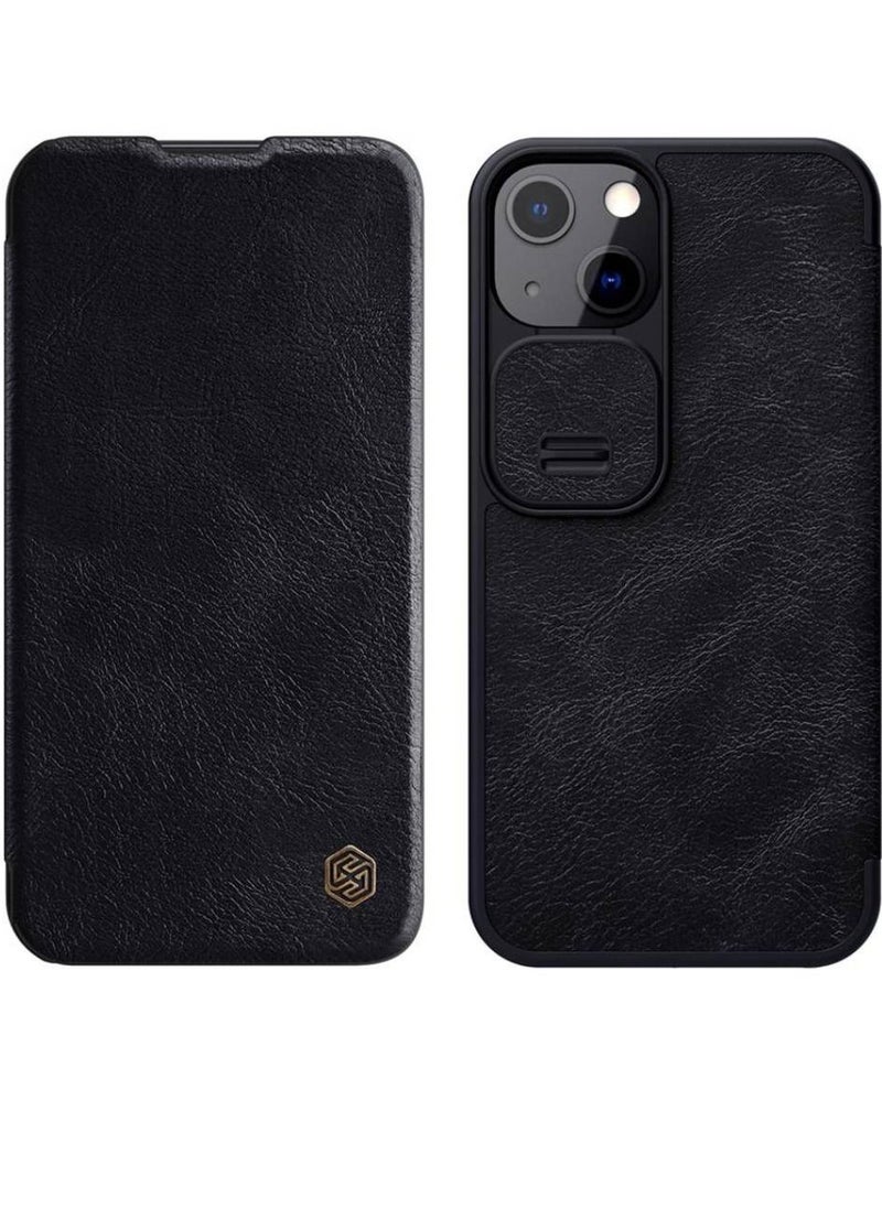 Nillkin Premium Leather Flip Durable Shockproof Wallet With Card Holder Case Cover For iPhone 14 Plus Black  - Image 1