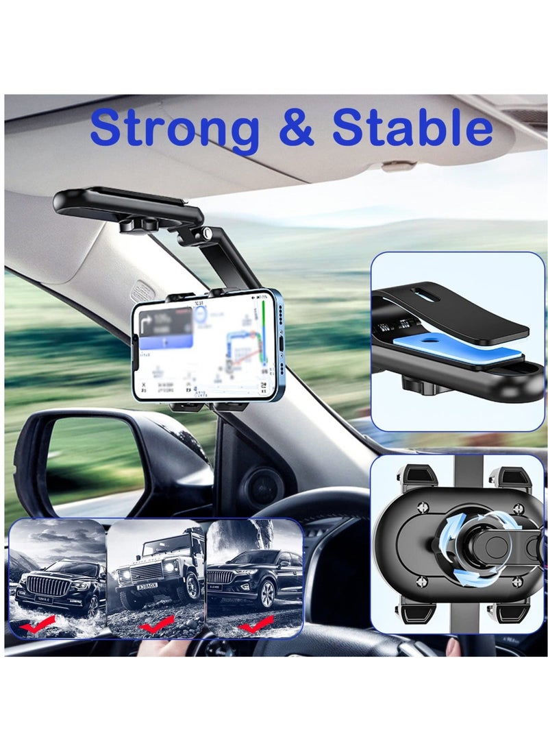 Captaintech Car Phone Holder + USB Cable, 360° Multifunctional Car Sun Visor Phone Holder Universal Adjustable Cell Phone Holder for Car Home Kitchen Compatible with Most Cell Phones - Image 2