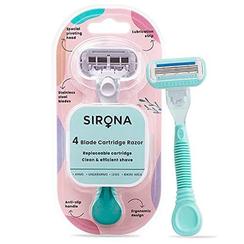 Sirona Hair Removal Razor for Women with Replaceable Cartridge - 1 Pcs | with Aloe Vera & Vitamin E lubrication for Moisturises, Clean & Efficient Shave - Image 1