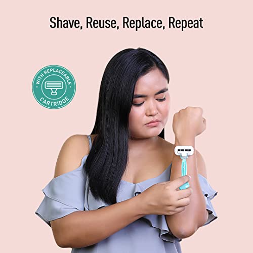 Sirona Hair Removal Razor for Women with Replaceable Cartridge - 1 Pcs | with Aloe Vera & Vitamin E lubrication for Moisturises, Clean & Efficient Shave - Image 2