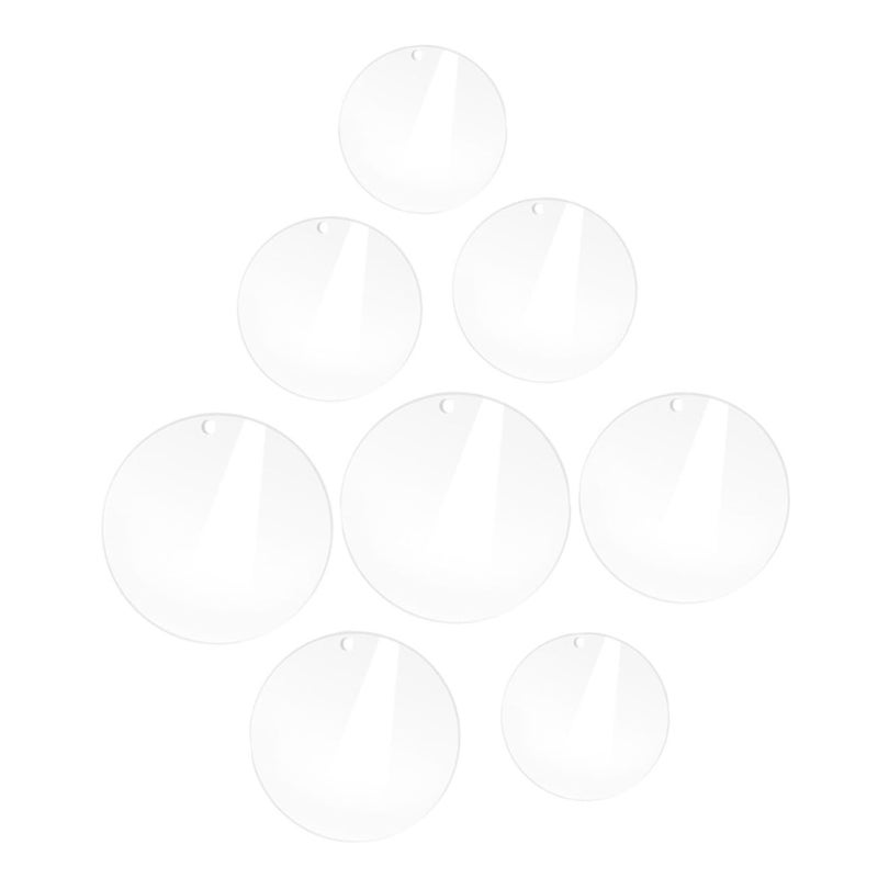 8pcs Clear Acrylic Round Discs Blank Panels With Holes For Crafts Photo Frame Replacement - Image 2