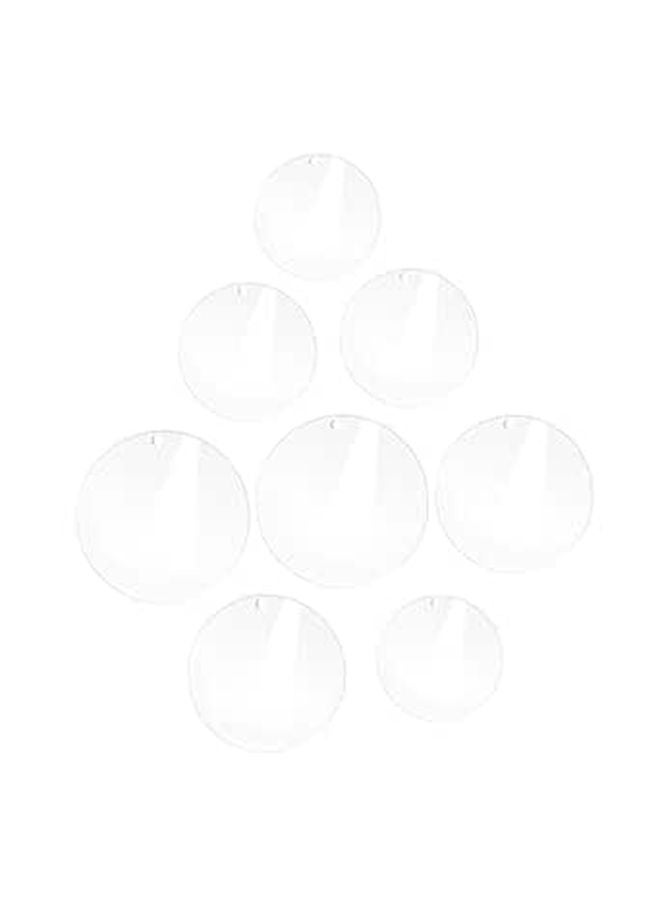 8pcs Clear Acrylic Round Discs Blank Panels With Holes For Crafts Photo Frame Replacement - Image 1