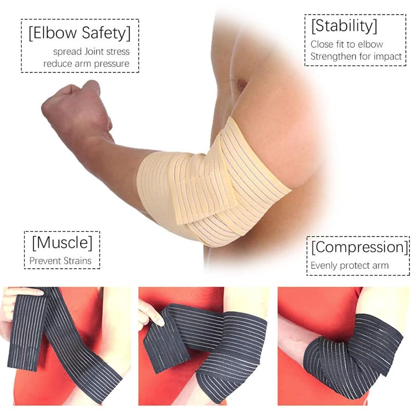 Ideal Swan Compression Bandage, 6 Pieces Elastic Wrap Knee Support Brace, Breathable Ankle Support Brace Knee Bandage Calf Support, Knee Brace Support For Women Men Sports, Running - Image 5