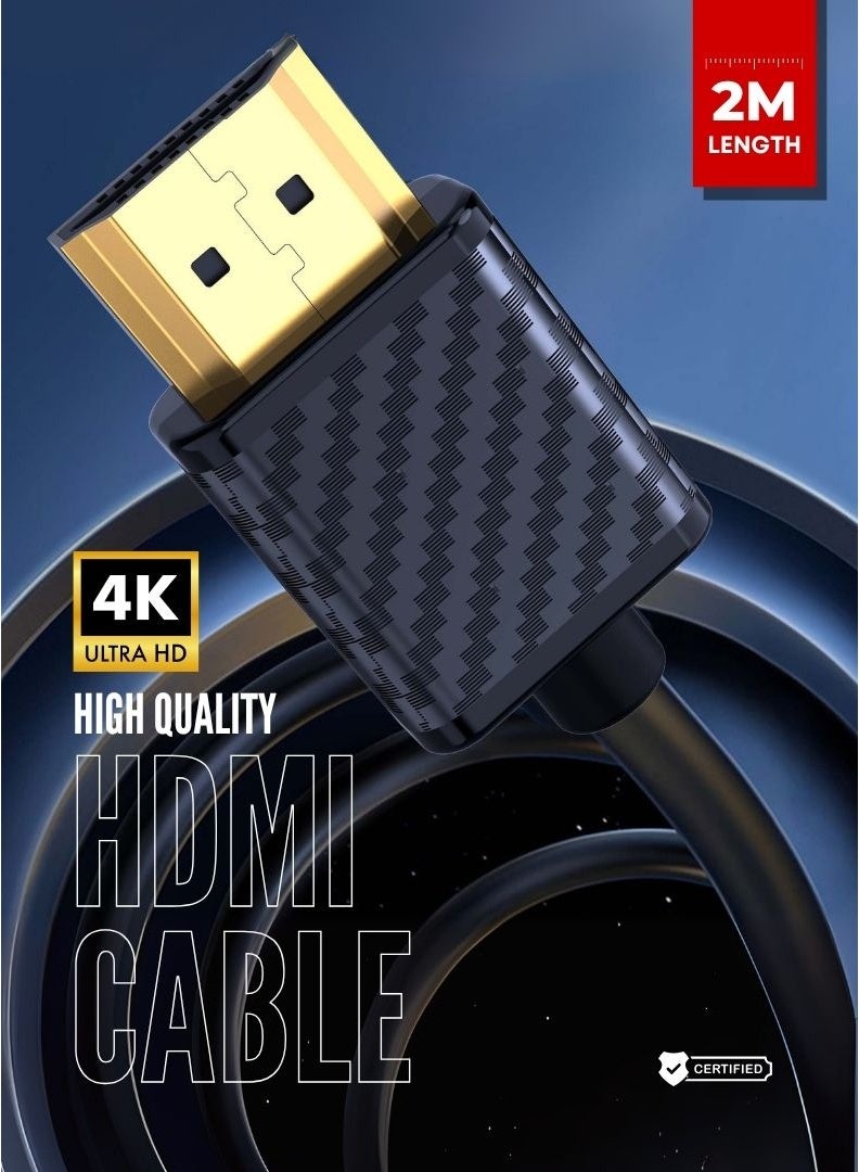 Earldom 4K HDMI Cable – 2M Ultra HD Audio Video Cable (W24) | Supports 3D, 1080P Full HD, High-Speed Connection - Image 1
