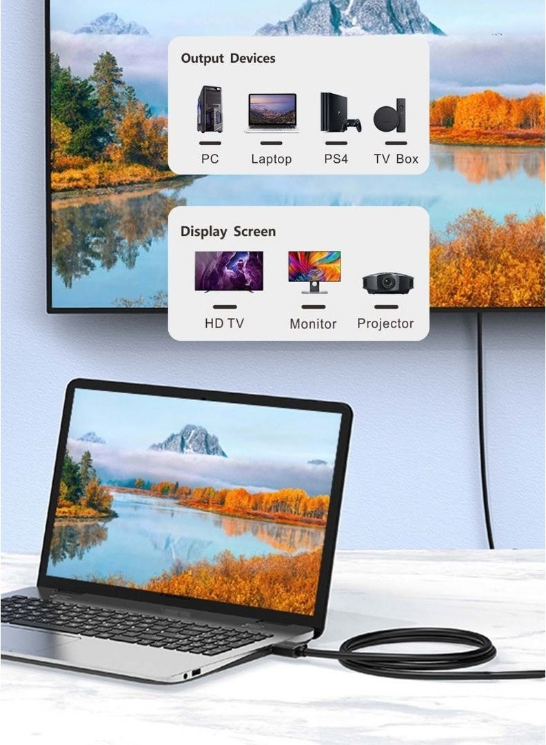 Earldom 4K HDMI Cable – 2M Ultra HD Audio Video Cable (W24) | Supports 3D, 1080P Full HD, High-Speed Connection - Image 4